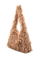 Women Faux Feather Hobo Slouchy Bag | Zarnesh