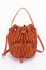 Women Nylon Quilted Puffer Convertible Bucket Bag | Zarnesh