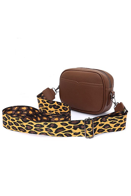 Women Leopard Webbing Guitar Strap Crossbody Camera Bag | Zarnesh