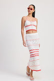 Women Soft Lightweight Maxi Length Crochet Detailing Skirt Zarnesh