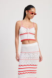 Women Soft Lightweight Maxi Length Crochet Detailing Skirt Zarnesh