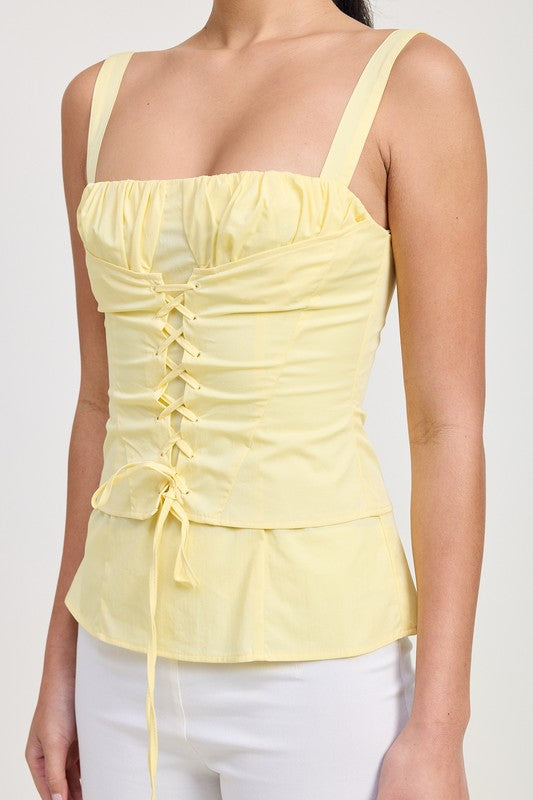 Women Soft And Stretchy Fit Square Neckline Corset Inspired Top Zarnesh