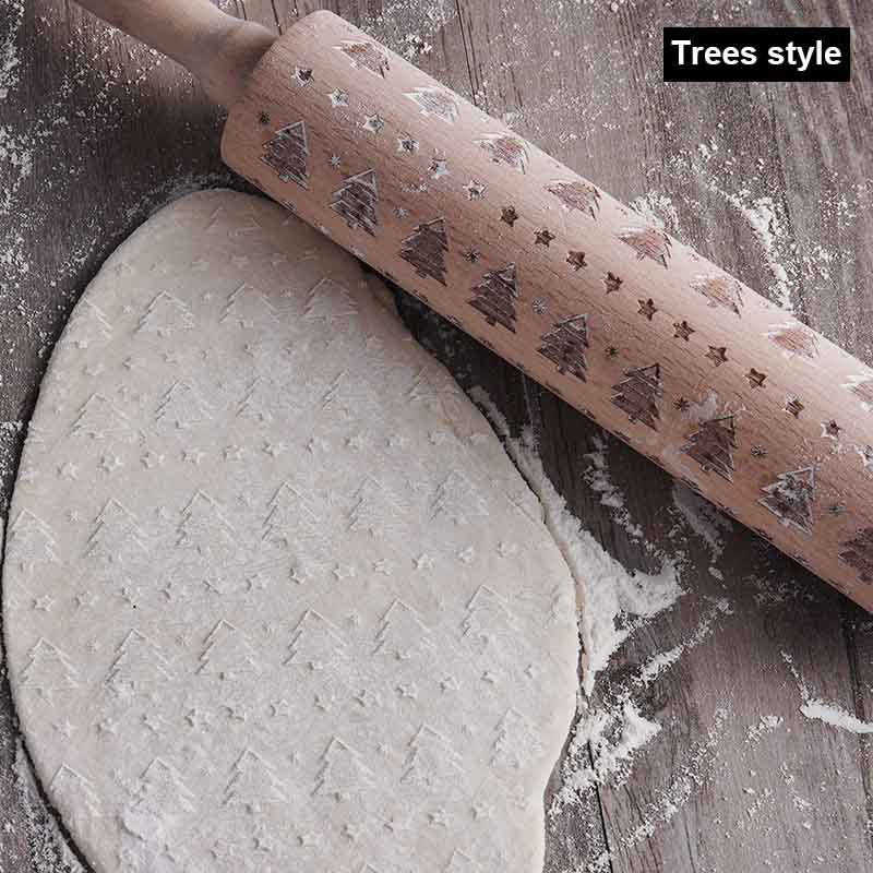 Rolling Pin Christmas Embossing for Holiday Baking Festive Delights | Zarnesh