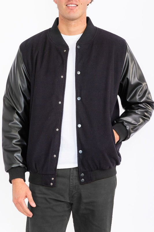 Men Melton Lettermans Varsity Jacket | Zarnesh