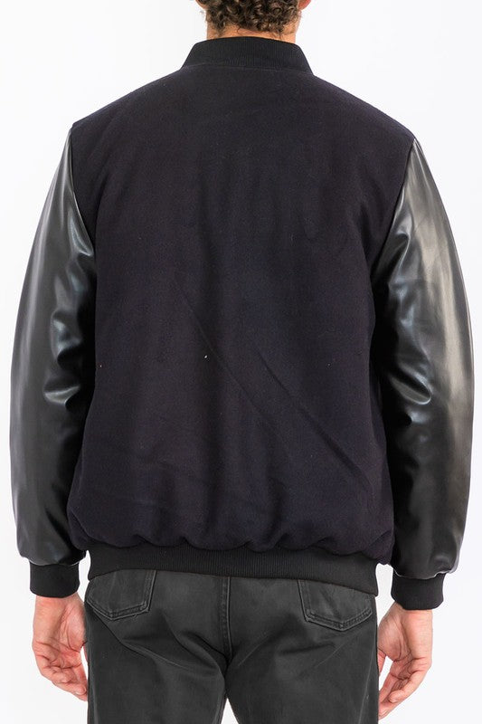 Men Melton Lettermans Varsity Jacket | Zarnesh