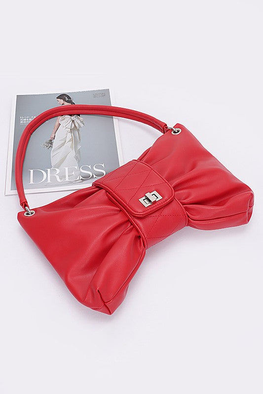 Women Oversize Bow Shape Secure Closure Shoulder Bag Zarnesh