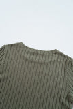 Women Leopard Print Crochet Patchwork Rib Knit Sweatshirts Zarnesh
