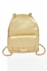 Women Metallic Pastel Quilted Small Convertible Backpack Zarnesh