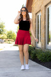 Women The Raelynn Two Side Pockets Red Versatile Design Skort Zarnesh