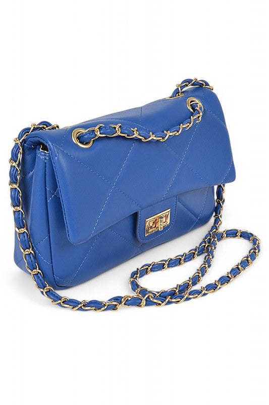 Women Quilted Adjustable Strap Twist Lock Classy Shoulder Bag Zarnesh