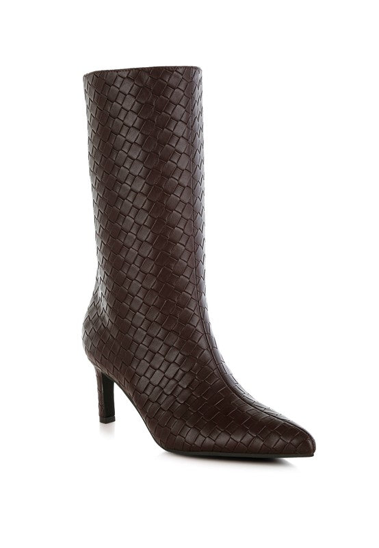 Women’s Mentha Woven Faux Leather Boots | Zarnesh