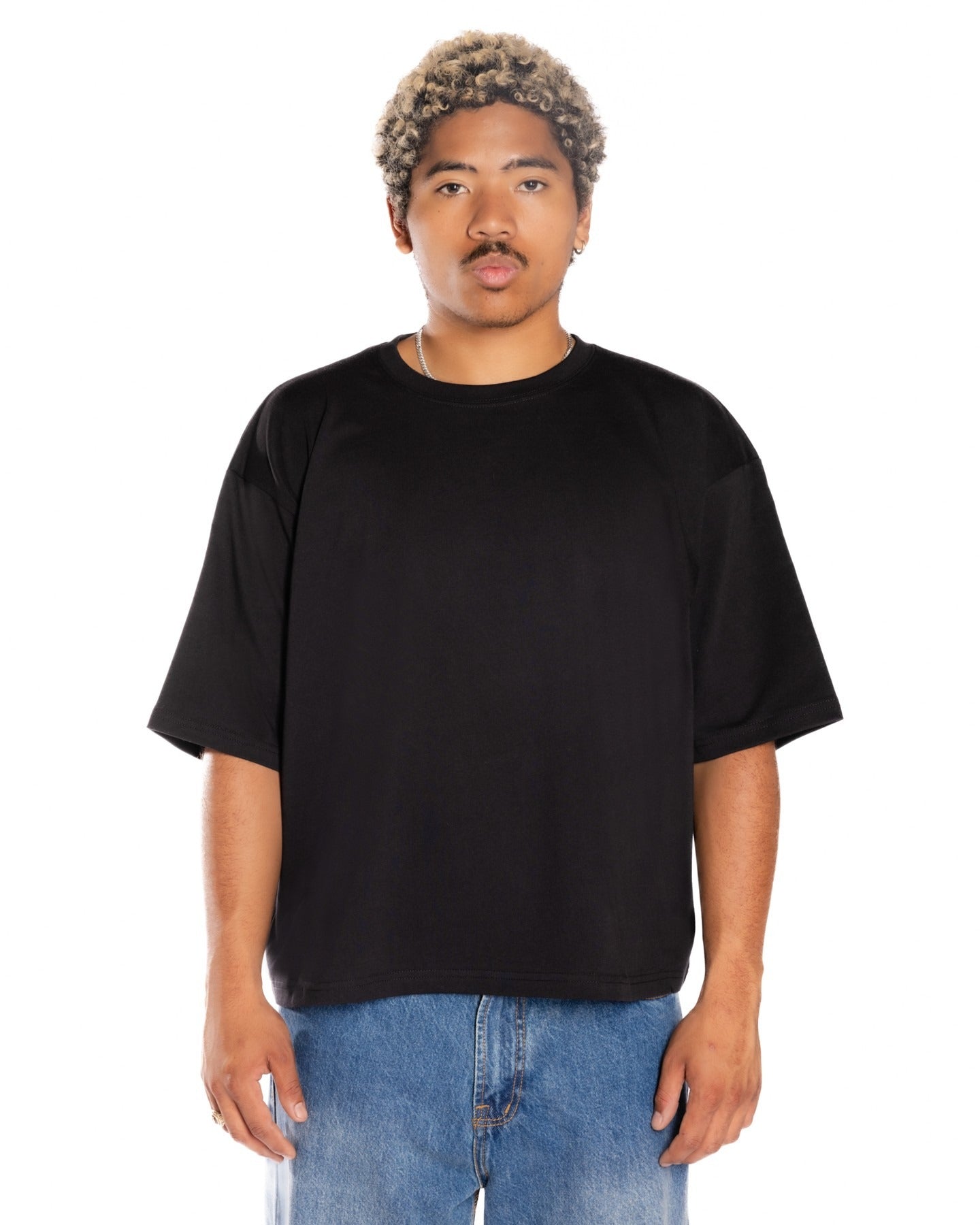 Men's Casual Loose Fit Crop Boxy Cotton T-Shirt | Zarnesh