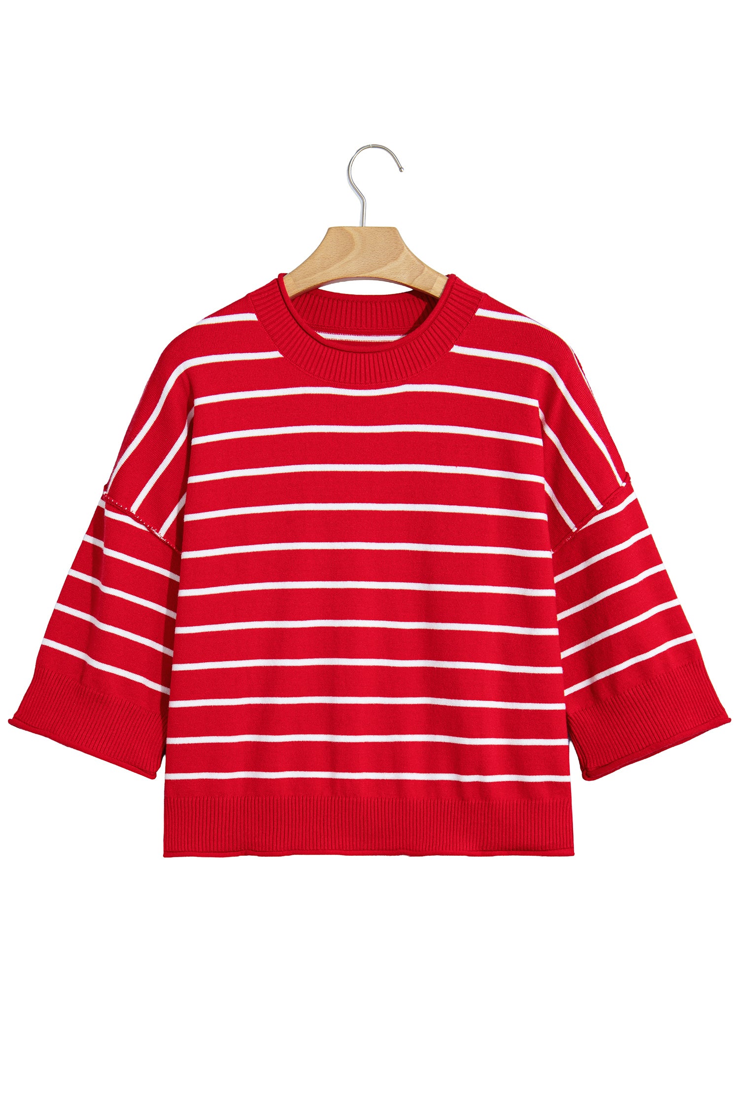 Striped Half Sleeve Drop Shoulder Sweater | Zarnesh