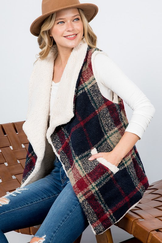 Women’s Warm Plaid Vest  | Zarnesh