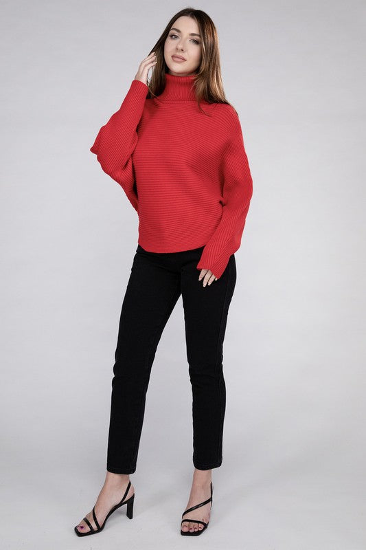 Women's Viscose Dolman Sleeve Turtleneck Sweater | Zarnesh