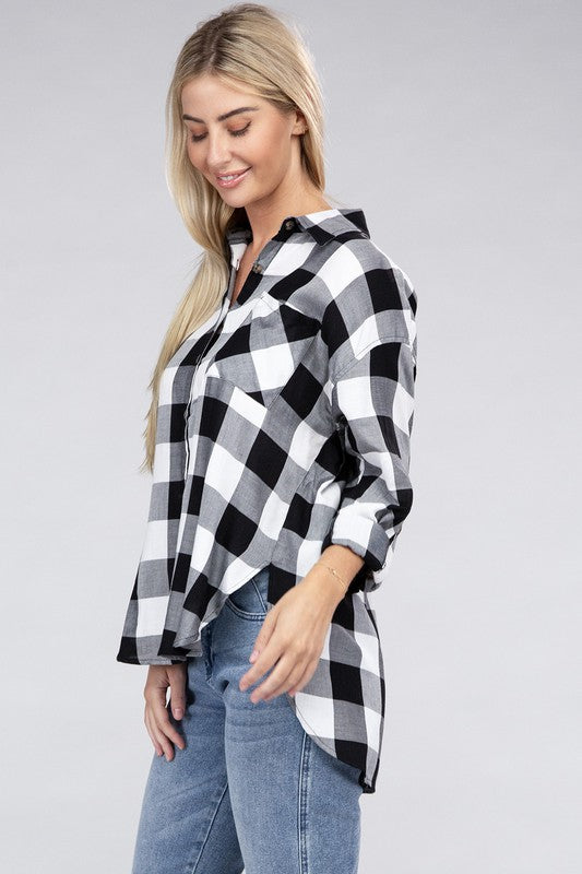 Women Classic Plaid Flannel Shirt | Zarnesh