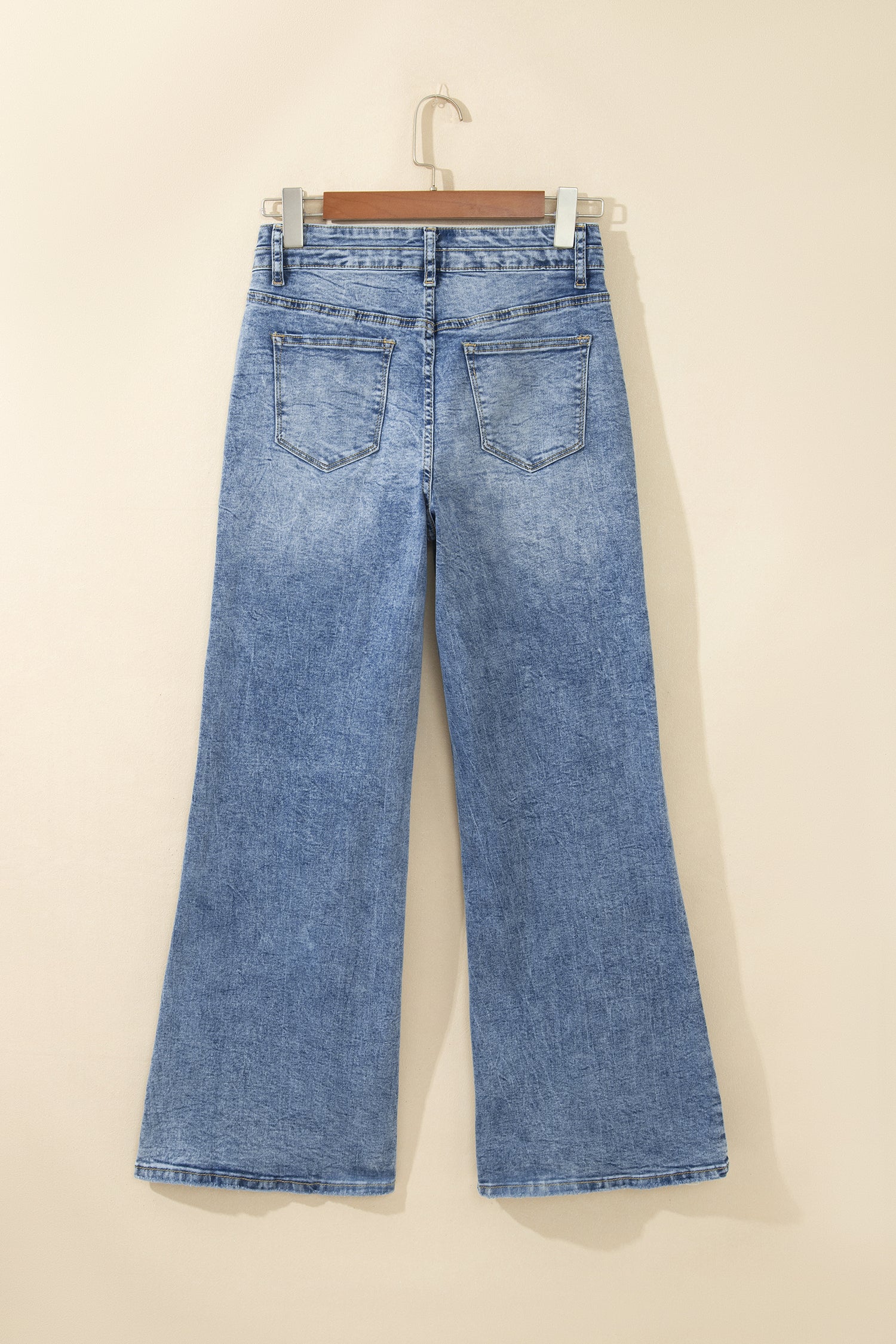 Double Button High Rise Waisted Flare Jeans | Zarnesh