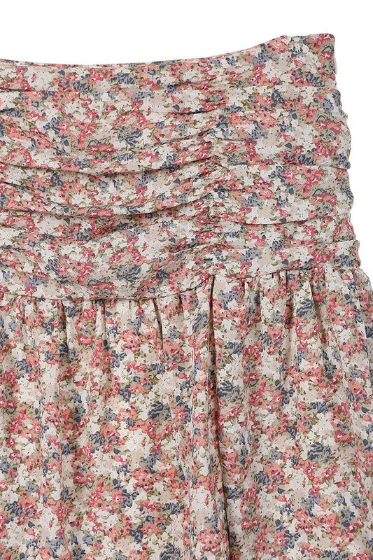 Women's Summer Shirred floral skirt | Zarnesh