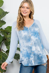 Women Plus Tie Dye Mixed Top | Zarnesh