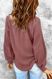 Women’s Hallie Square Neck Puff Sleeve Waffle Knit Top | Zarnesh
