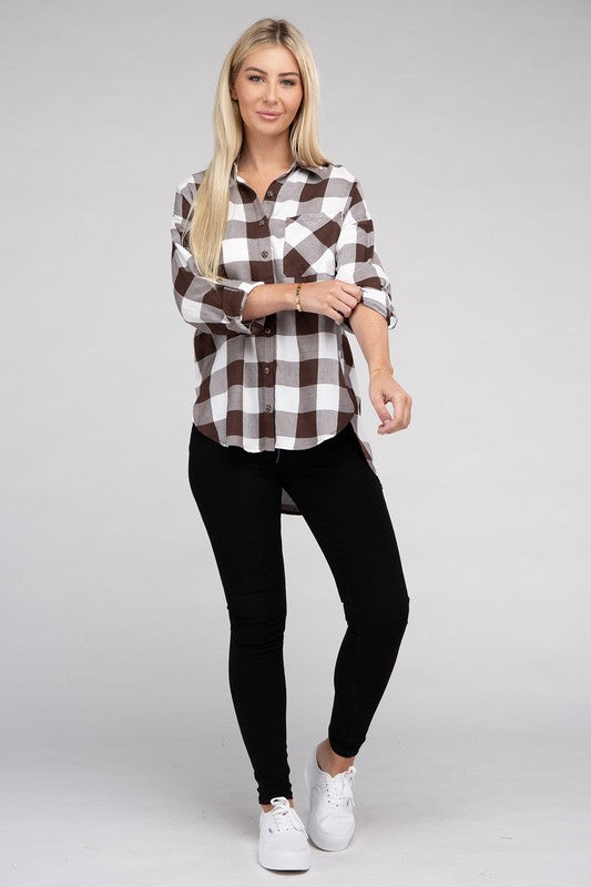 Women Classic Plaid Flannel Shirt | Zarnesh