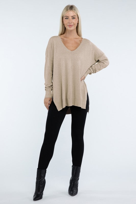 Women’s Hi-Low Hem Front Seam Sweater | Zarnesh