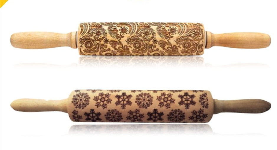 Rolling Pin Christmas Embossing for Holiday Baking Festive Delights | Zarnesh