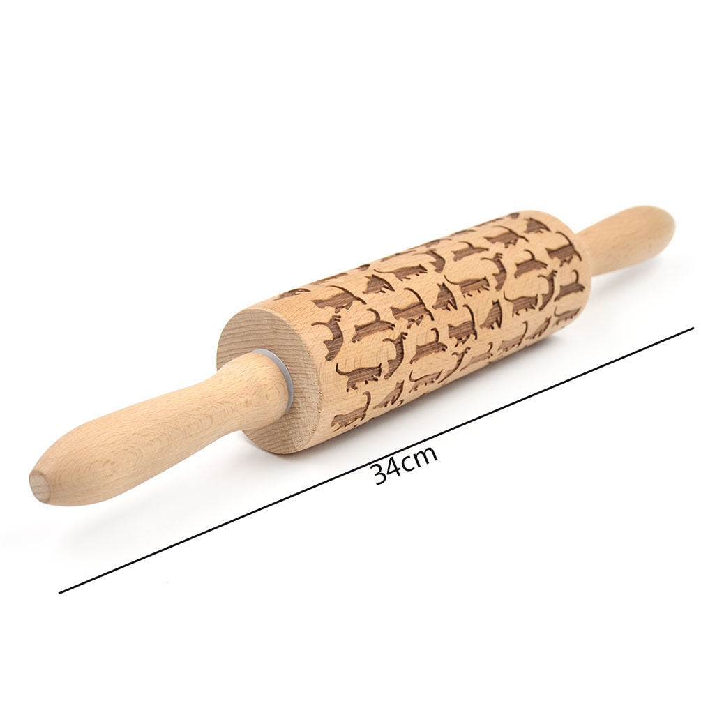 Rolling Pin Christmas Embossing for Holiday Baking Festive Delights | Zarnesh