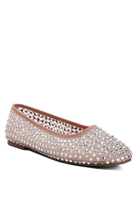 Women's Orson Naked Rhinestone Ballerinas | Zarnesh