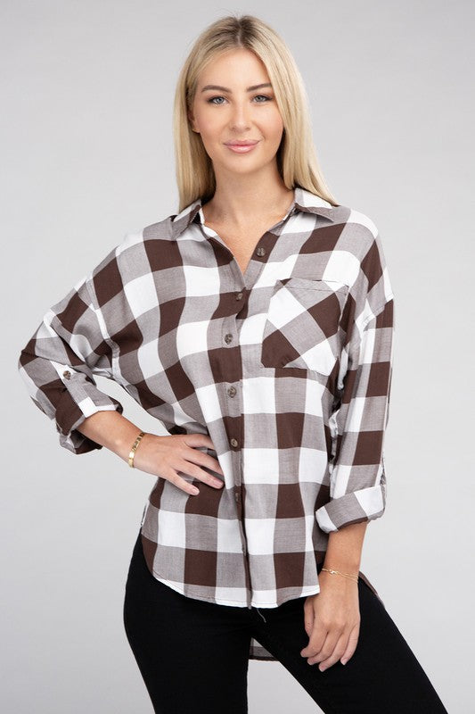 Women Classic Plaid Flannel Shirt | Zarnesh