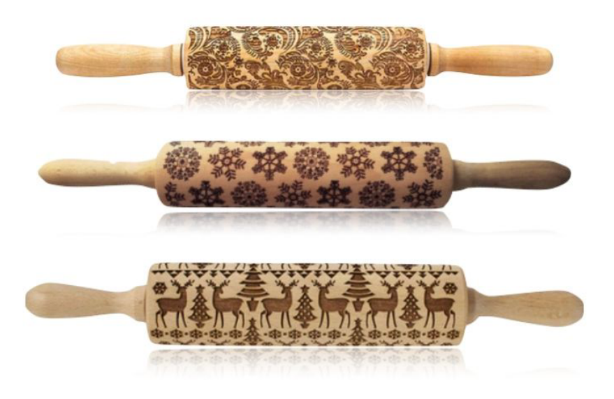 Rolling Pin Christmas Embossing for Holiday Baking Festive Delights | Zarnesh