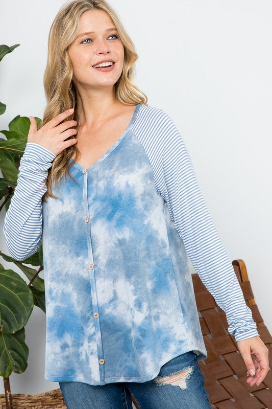 Women Tie Dye Mixed Top | Zarnesh