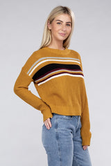 Women Everyday Wear Striped Pullover Sweater | Zarnesh