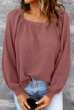 Women’s Hallie Square Neck Puff Sleeve Waffle Knit Top | Zarnesh