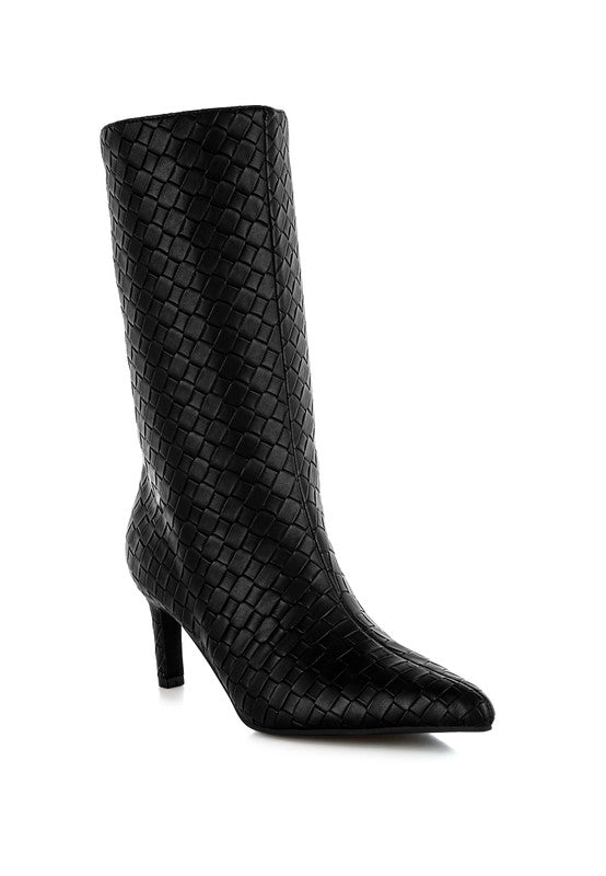 Women’s Mentha Woven Faux Leather Boots | Zarnesh