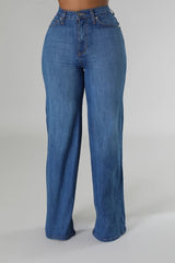 Women's Wide Leg Jean in Medium Wash | Zarnesh