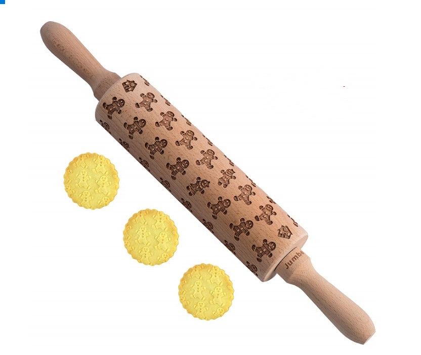 Rolling Pin Christmas Embossing for Holiday Baking Festive Delights | Zarnesh