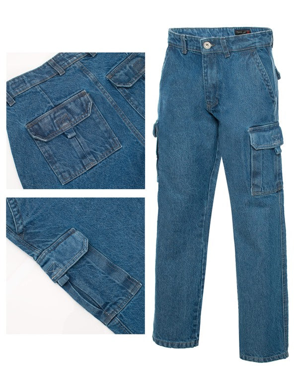 Men Cargo 100% Cotton Denim Pants | Zarnesh