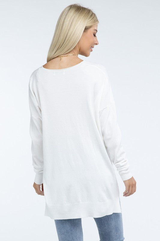 Women’s Hi-Low Hem Front Seam Sweater | Zarnesh