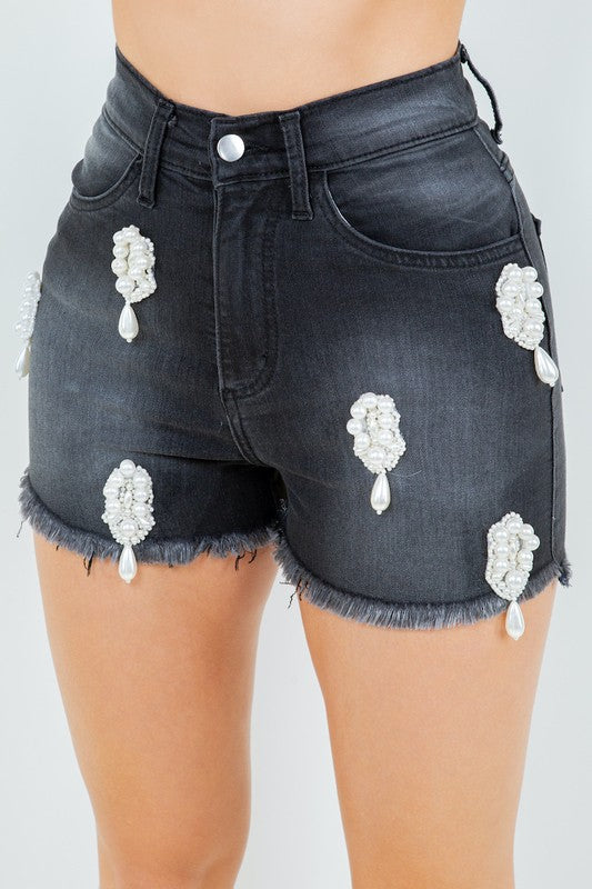 Women's Pearl Denim Shorts | Zarnesh