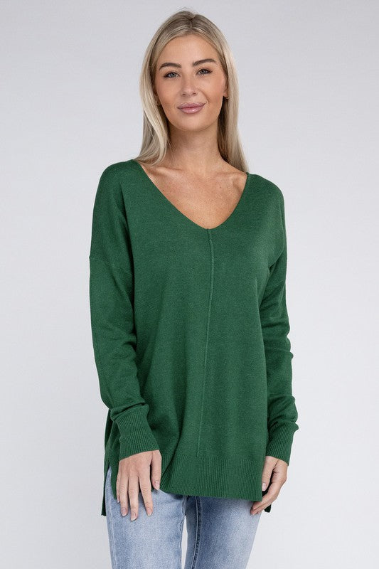 Women's Garment Dyed Front Seam Sweater | Zarnesh