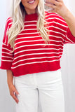 Striped Half Sleeve Drop Shoulder Sweater | Zarnesh