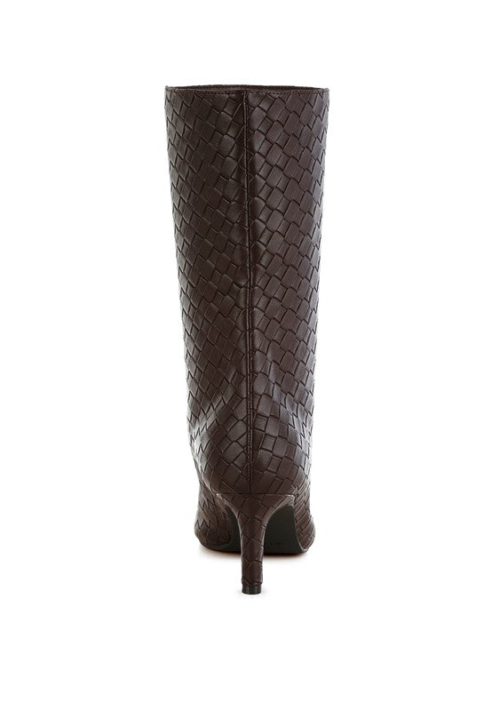 Women’s Mentha Woven Faux Leather Boots | Zarnesh