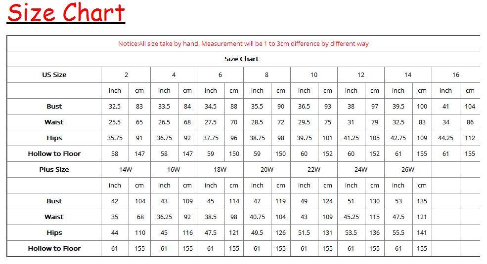 Size chart for clothing measurements in inches and centimeters with a red border.