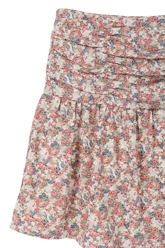 Women's Summer Shirred floral skirt | Zarnesh