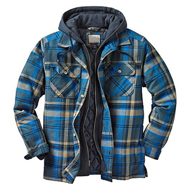 Stay Cozy and Stylish with Our Thickened Cotton Padded Plaid Hooded Jacket | Zarnesh