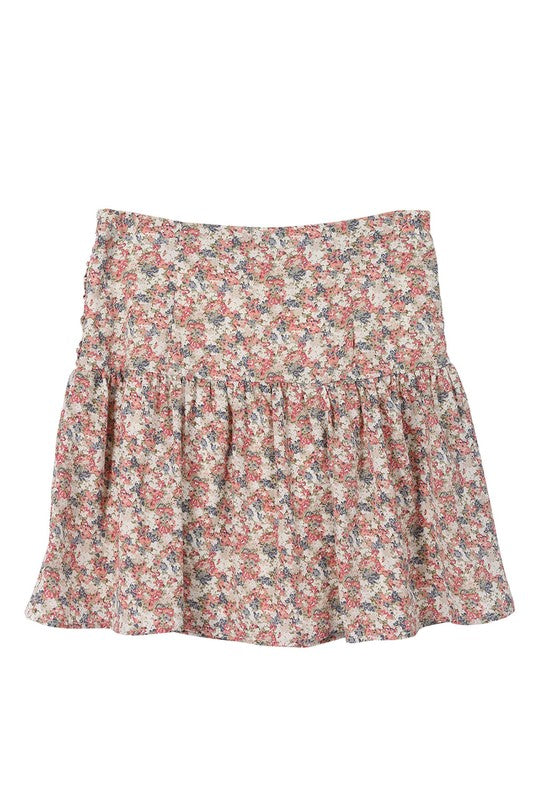 Women's Summer Shirred floral skirt | Zarnesh