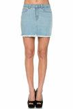 Women Western Zip Fly Button Denim Vintage Jeans Mini Skirts Zarnesh