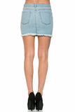 Women Western Zip Fly Button Denim Vintage Jeans Mini Skirts Zarnesh