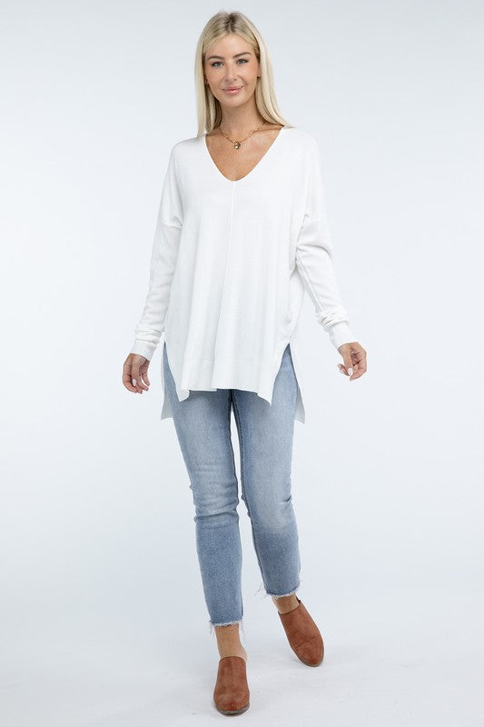 Women’s Hi-Low Hem Front Seam Sweater | Zarnesh